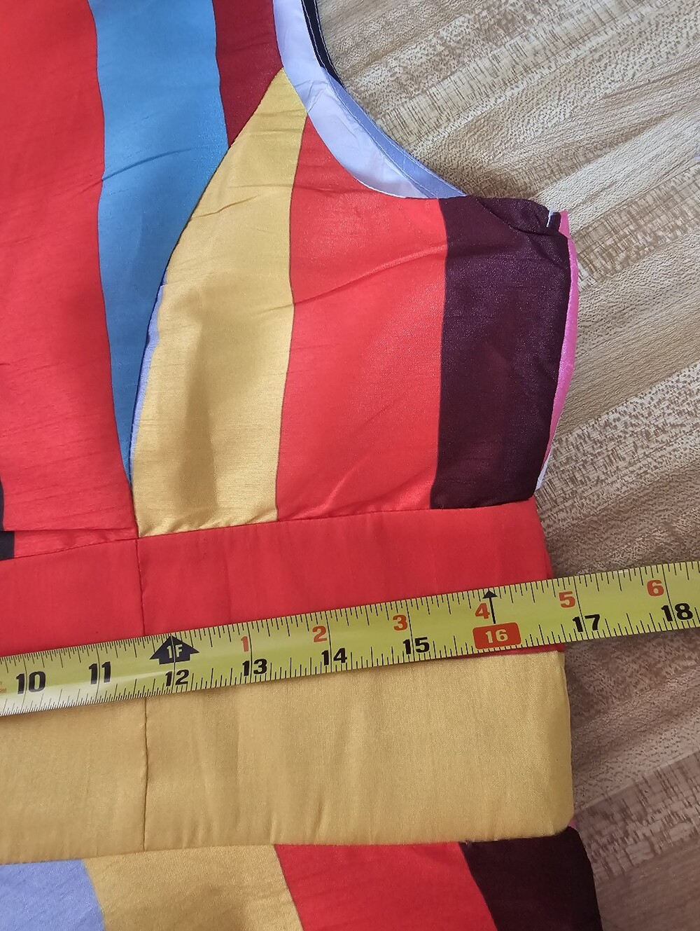 eShakti Chevron Stripe Rainbow Maxi Dress Pockets Womens Lg=10 12 Pristin Pocket - Picture 8 of 13